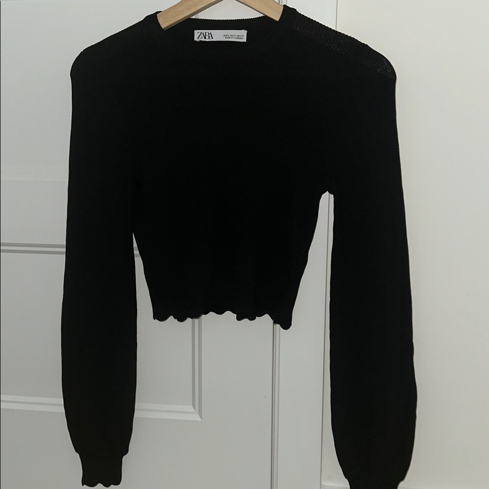 Zara Elegant Black Knit Top